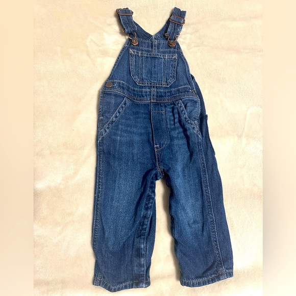 Baby Gap Toddler Dark Blue Denim Overalls Size 12-18 months - Picture 1 of 6